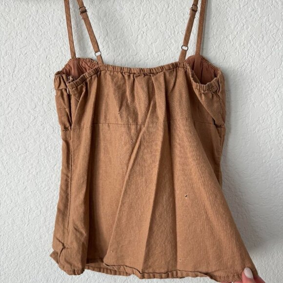 Princess Polly camel pleated detail button up tank🍸🤎 - Picture 6 of 6